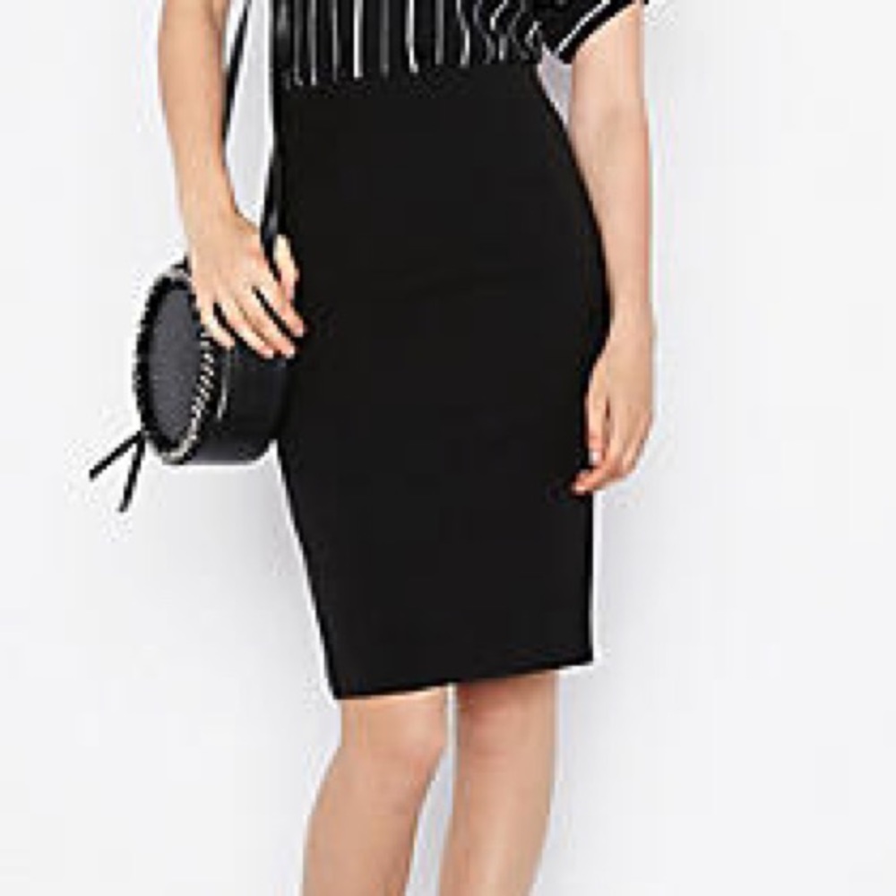express long black work skirt